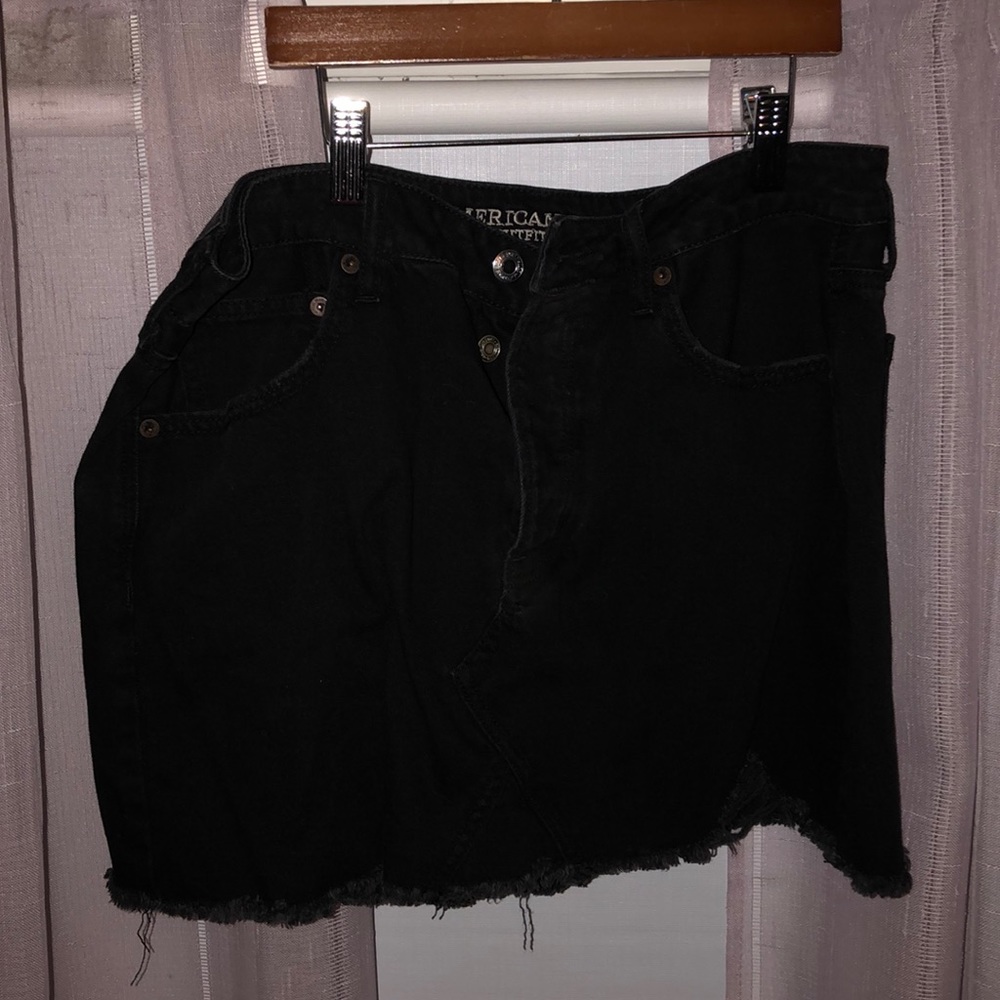American Eagle Short Black Jean Skirt
